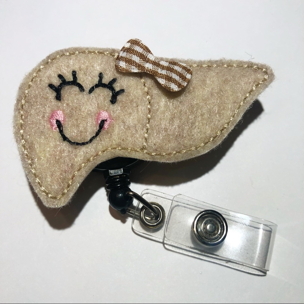 Healthy Liver Felt Badge Reel